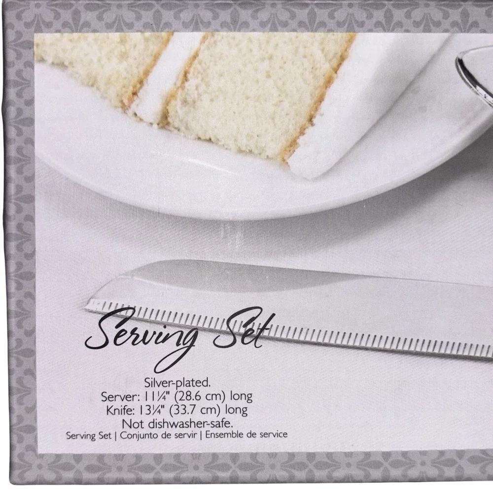Silver Plated‎ Wedding Cake Serving Set Graceful Heart Hortense Hewitt